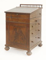 Lot 1622 - A mid 19th century mahogany davenport