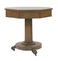 Lot 1454 - A Victorian burr oak drum table