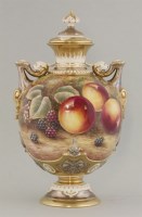 Lot 1091 - A Royal Worcester urn and cover