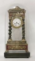 Lot 1298 - A late 19th century French ebonised portico clock