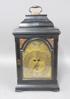 Lot 1324 - An 18th century ebonised bracket clock