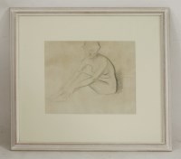 Lot 1355 - Attributed to Valette 
STUDY OF A SEATED FEMALE NUDE
Pencil
28 x 33cm