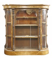 Lot 1626 - A Victorian burr walnut display cabinet