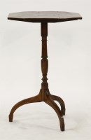 Lot 1540 - A George III mahogany and boxwood strung octagonal lamp table