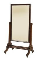 Lot 1543 - A mid 19th century mahogany cheval mirror