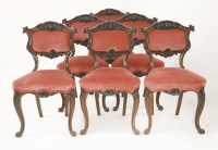 Lot 1557 - A set of six Victorian rosewood dining chairs