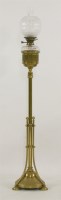 Lot 1576 - An American brass telescopic standard oil lamp