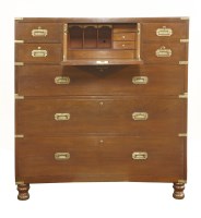 Lot 1617 - A mahogany campaign chest