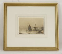 Lot 1369 - Richard Henry Nibbs
SAILING BOATS AND FIGURES BY A JETTY
Signed l.r.