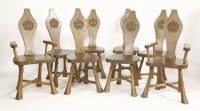 Lot 1650 - A set of eight Jack Grimble of Chromer burr oak dining chairs