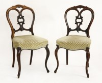 Lot 1653 - A set of six Victorian rosewood dining chairs (6)