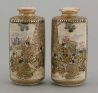 Lot 664 - A pair of miniature 'Satsuma' vases