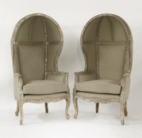 Lot 1555 - A pair of modern porter's hall armchairs