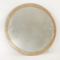 Lot 188 - An Art Deco clear and pink tinted circular wall mirror