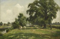 Lot 342 - Arthur William Redgate (1860-1906)
A RIVER LANDSCAPE WITH CATTLE BENEATH TREES
Signed l.l.