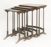 Lot 600 - A nest of mahogany quartetto tables