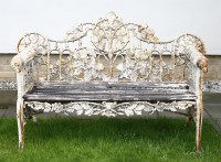 Lot 461 - A Coalbrookdale design cast iron garden bench