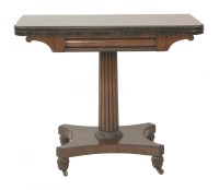 Lot 555 - A William IV rosewood fold-over card table