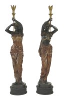 Lot 521 - A pair of Nubian figures