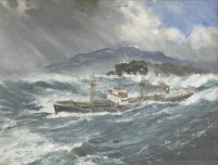 Lot 316 - Frank Henry Mason (1876-1965)
THE CARGO SHIP 'ETHEL EVERARD' IN ROUGH SEAS