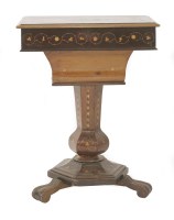 Lot 514 - A Killarney yew wood worktable