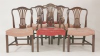 Lot 550 - A set of eight Hepplewhite mahogany dining chairs