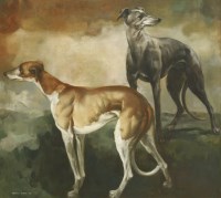 Lot 355 - Harold Wood (1918-2014)
TWO GREYHOUNDS
Signed and dated 66 l.l.