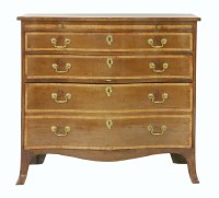 Lot 545 - A George III serpentine mahogany chest