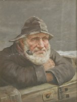 Lot 345 - David W Haddon (fl.1884-1914)
'WATCHING THE STORM'
Oil on board
28.5 x 21.5cm