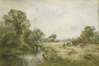 Lot 265 - Henry John Kinnaird (fl.1880-1920)
'A SUSSEX HAYFIELD'
Signed and inscribed with title