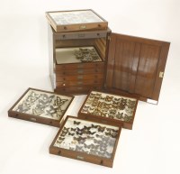 Lot 199 - A mahogany cabinet of tropical butterflies