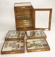 Lot 201 - A mahogany cabinet of tropical butterflies