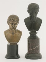 Lot 134 - Two 19th century bronze busts of Emperor Augusto