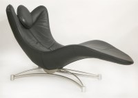 Lot 1416 - A contemporary leather lounger
