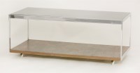 Lot 1432 - A chrome and glass coffee table