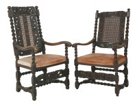 Lot 1427 - A late 17th century walnut armchair