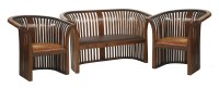 Lot 1425 - A stained beech suite