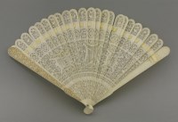 Lot 580 - A Canton ivory brise Fan