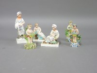 Lot 1108 - Six late 18th/early 19th century Staffordshire figures of females and putti