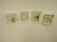 Lot 1109 - Four Victorian English porcelain christening mugs