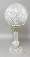 Lot 1139 - A 1930s cut glass table lamp