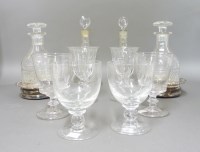 Lot 1140 - Two pairs of 19th century cut glass decanters