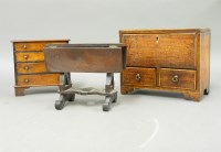 Lot 1251 - An early 19th century miniature oak mule chest