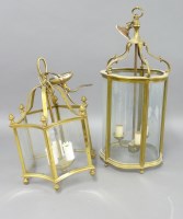 Lot 1252 - A brass hall light