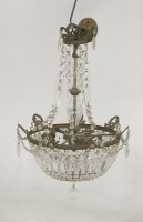 Lot 1253 - A late 19th/early 20th century cut glass chandelier