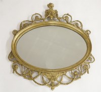 Lot 1586 - A 19th century gilt wood oval mirror