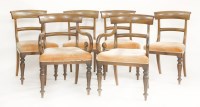 Lot 1587 - A set of six early 19th century bar back mahogany dining chairs