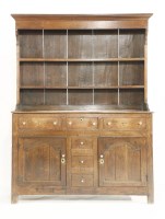 Lot 1589 - A late 18th/early 19th century oak Welsh dresser