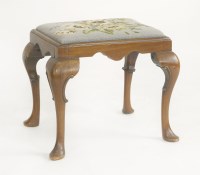 Lot 1595 - A George II style walnut stool