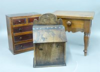 Lot 1602 - An 18th century oak salt box